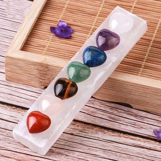 4.3" Selenite Wand with Chakra Heart Wholesale Crystals USA