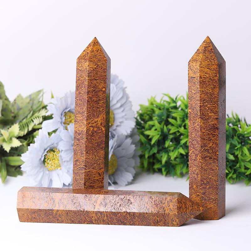 7.5'' High Quality Calligraphy Jasper Tower for Healing Wholesale Crystals USA