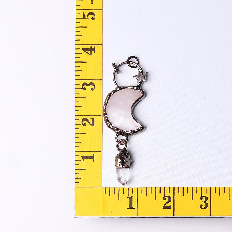 Rose Quartz Moon Shape Pendant for Jewelry DIY Wholesale Crystals USA