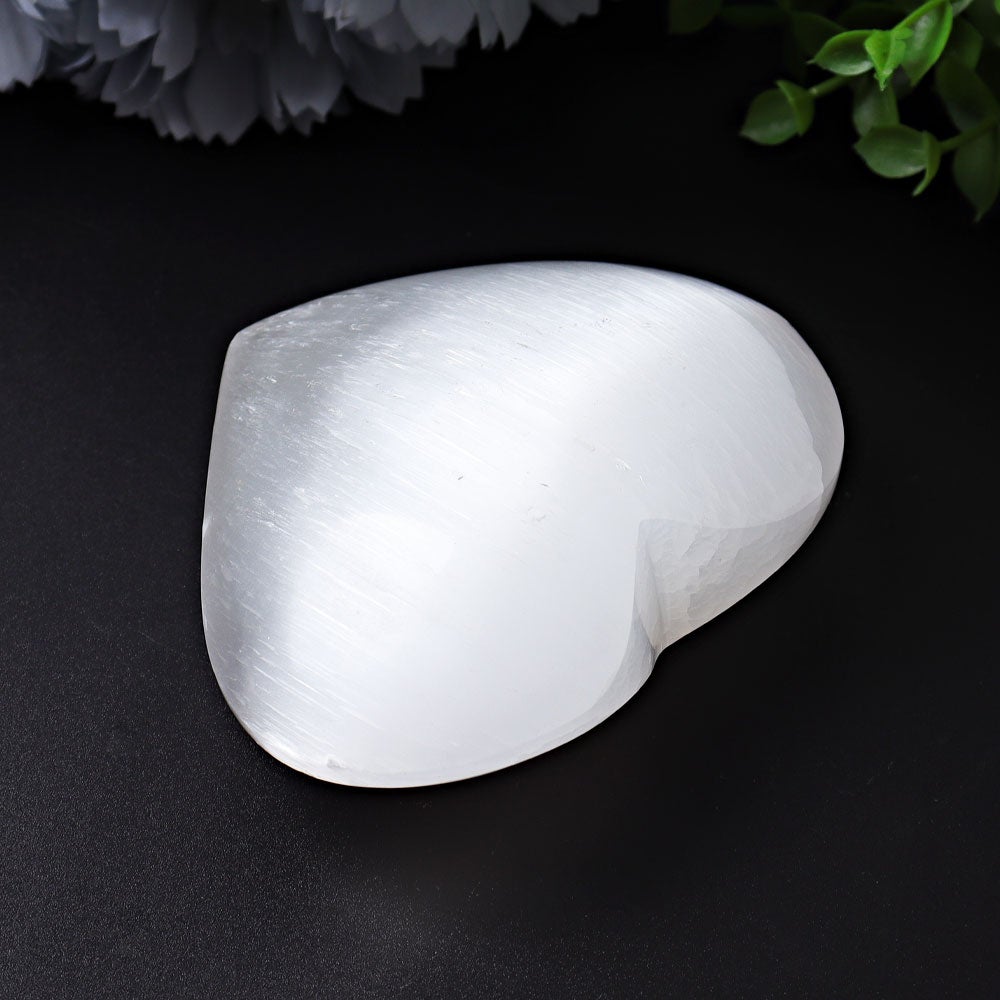 1.7"-2.8" Selenite Heart Crystal Carvings Wholesale Crystals USA