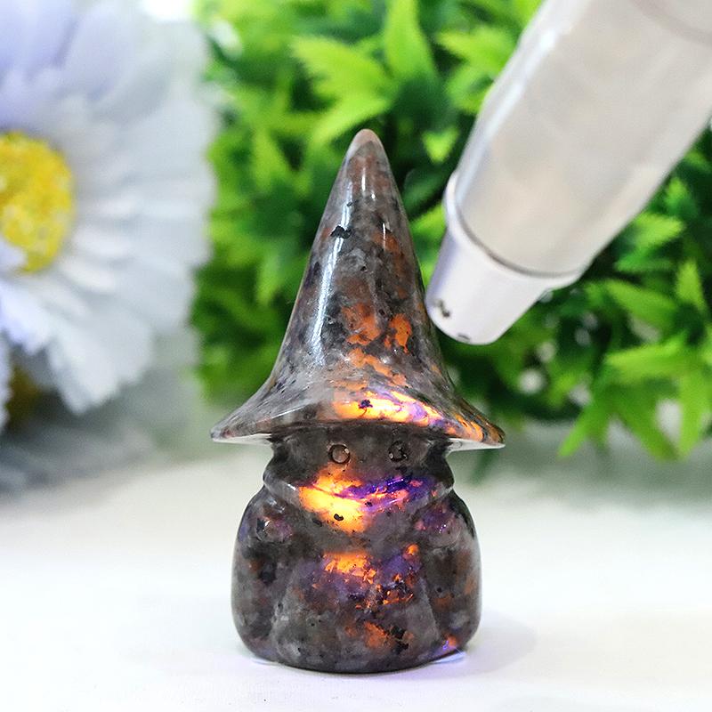 3" Yooperlite Baby Witch Wizard Crystal Carvings for Halloween Wholesale Crystals USA