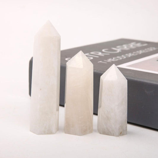 Set of 3 White Moonstone Points Wholesale Crystals USA