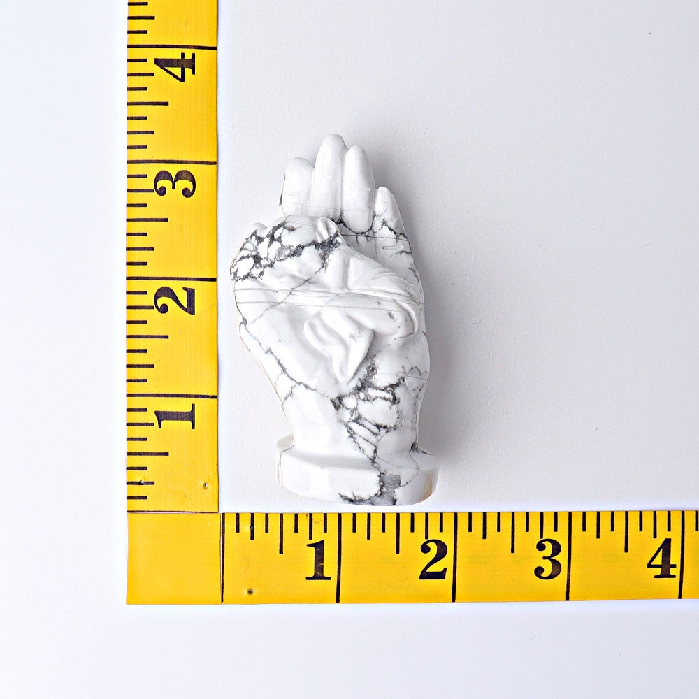 3" Howlite Hand with Sleeping Kid Crystal Carvings Wholesale Crystals USA