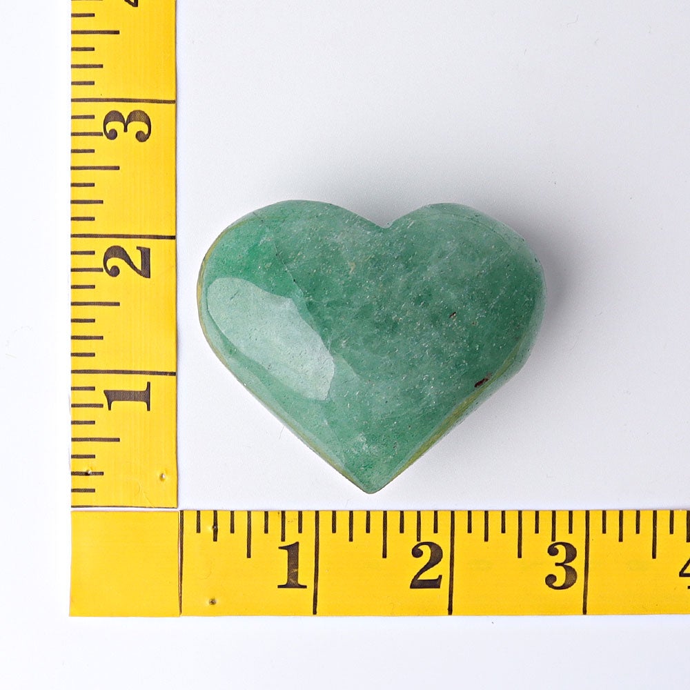 1.8"-2.5" Green Strawberry Quartz Heart Crystal Carvings Wholesale Crystals USA