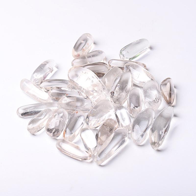 0.1kg 35mm-42mm Natural Clear Quartz Tumbles for Healing Wholesale Crystals USA