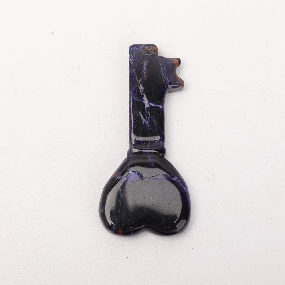 3" Sodalite Heart Key Carvings 1pc