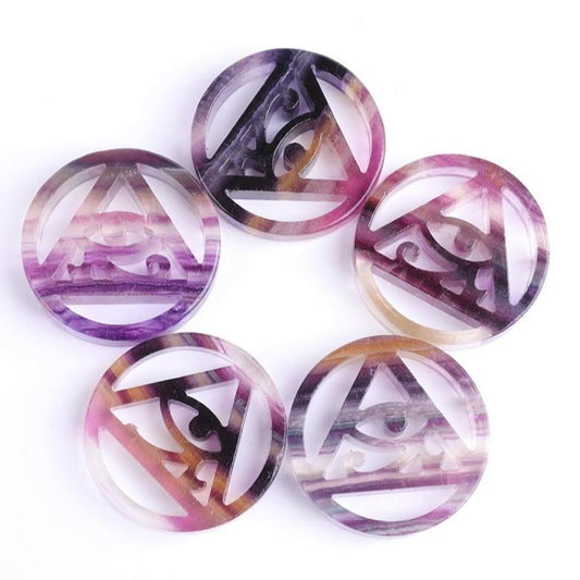 Rainbow Fluorite Horus Eye Carving Wholesale Crystals USA