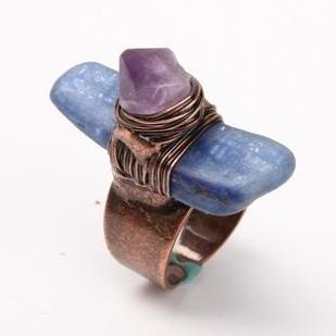 Handmade Amethyst Kyanite Ring Wholesale Crystals USA