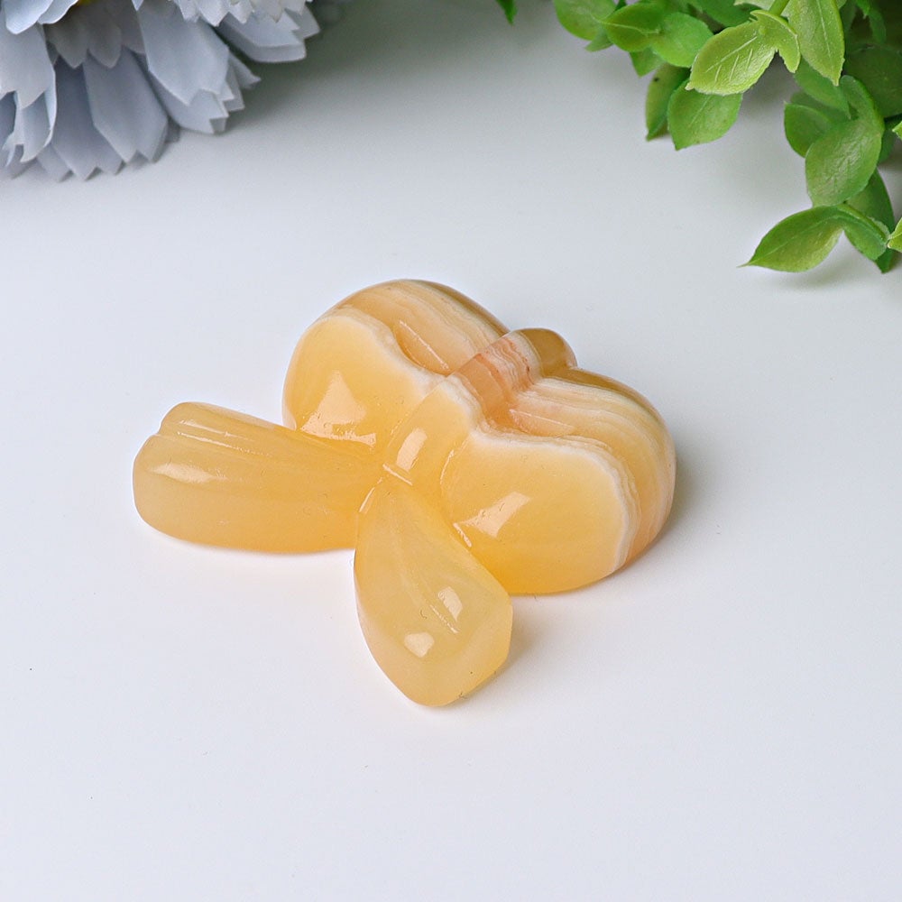 1.9" Orange Calcite Bow-Knot Crystal Carvings Wholesale Crystals USA