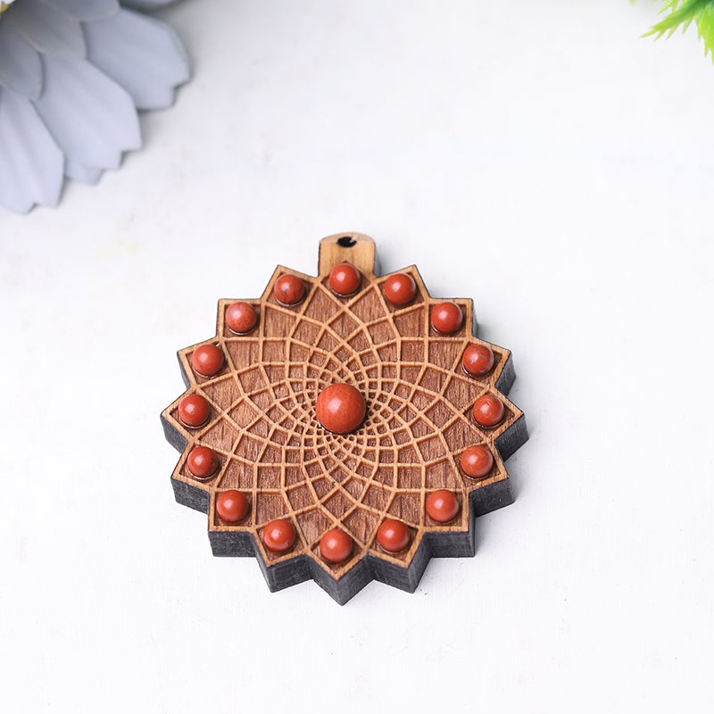 Wooden Chakra Crystal Pendant Wholesale Crystals USA