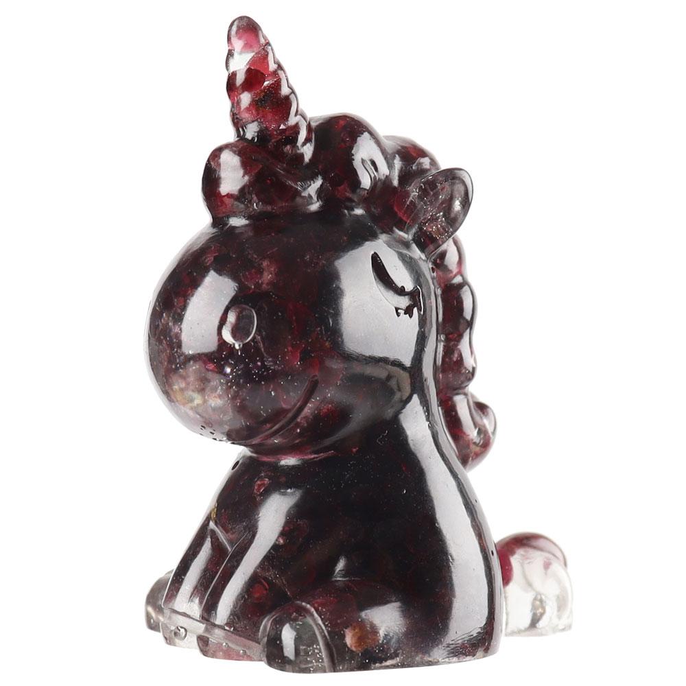 Garnet Crystal Chips Resin Unicorn