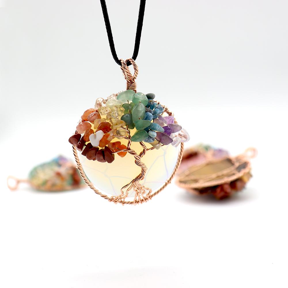 Tree of Life Pendant, Chakra Charm, Quartz Chips, Chakra Pendant Wholesale Crystals USA