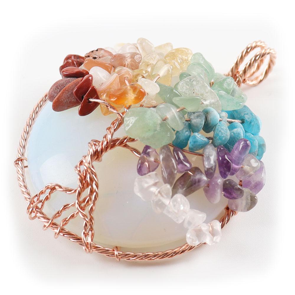 Tree of Life Pendant, Chakra Charm, Quartz Chips, Chakra Pendant Wholesale Crystals USA