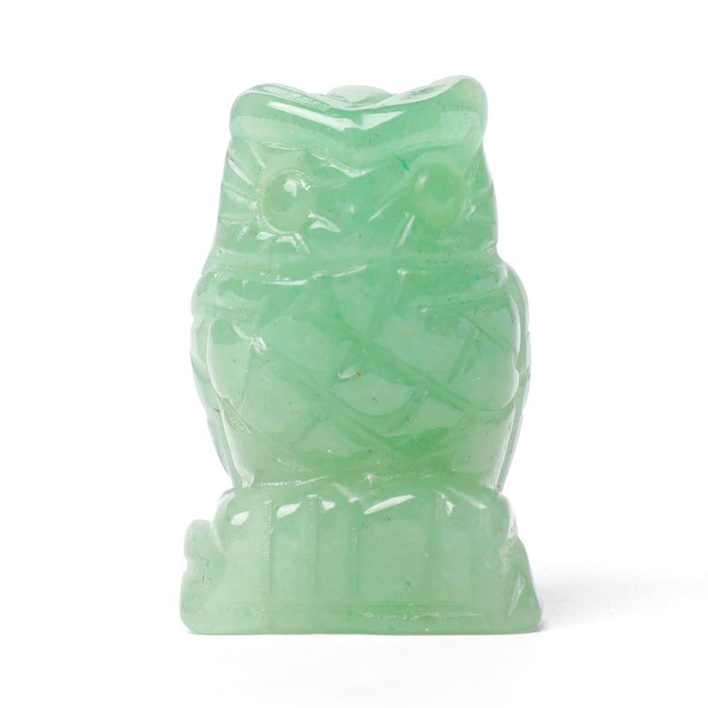 2.0" Aventurine Owl Figurine Crystal Carvings Wholesale Crystals USA