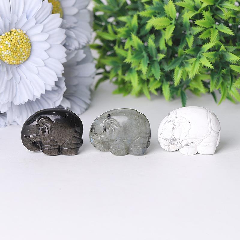 1.5" Elephant Crystal Carvings Wholesale Crystals USA