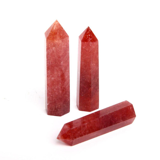 Set of 3 Strawberry Quartz Crystal Point Wholesale Crystals USA