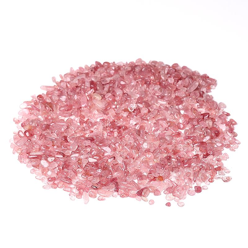 0.1kg Different Size Natural Strawberry Quartz Chips Crystal Chips for Decoration Wholesale Crystals USA