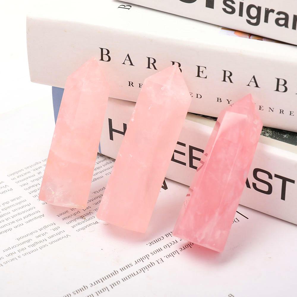 Set of 3 Rose Quartz Points Wholesale Crystals USA