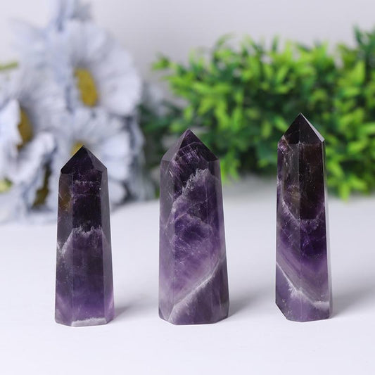 Wholesale Natural Dream Amethyst  Chevron-Amethyst Points Wholesale Crystals USA