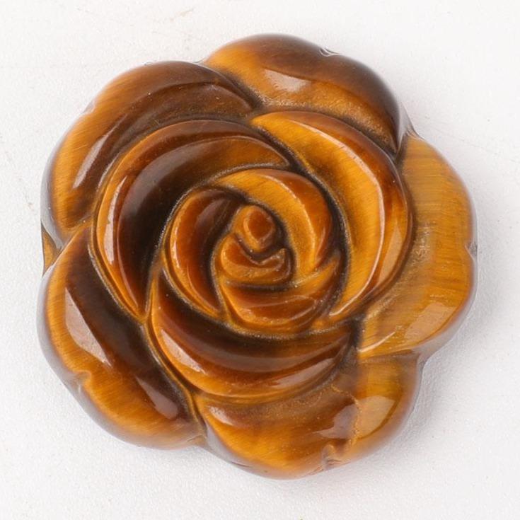 Undrilled Tiger Eye Rose Shape Pendants Wholesale Crystals USA