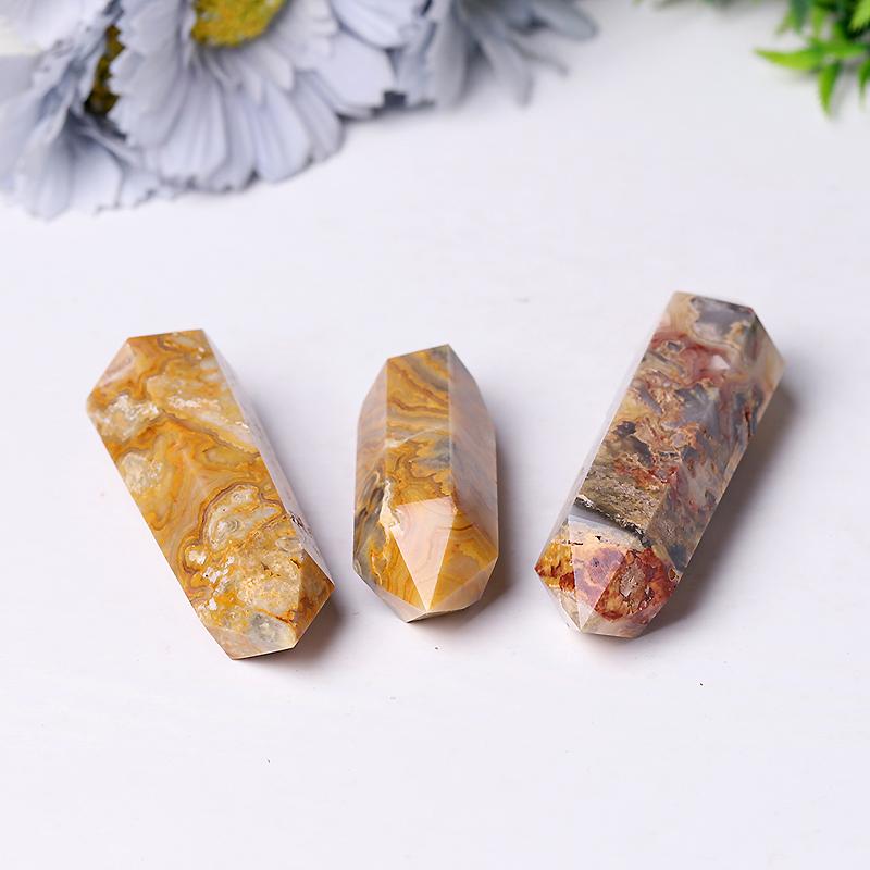 Wholesale Natural Crazy Agate Double Terminated Point Healing Point Wholesale Crystals USA